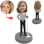 Custom Bobblehead Cleaning Mom With Vacuum Cleaner