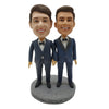 Two Grooms Bobblehead Wedding Cake Topper