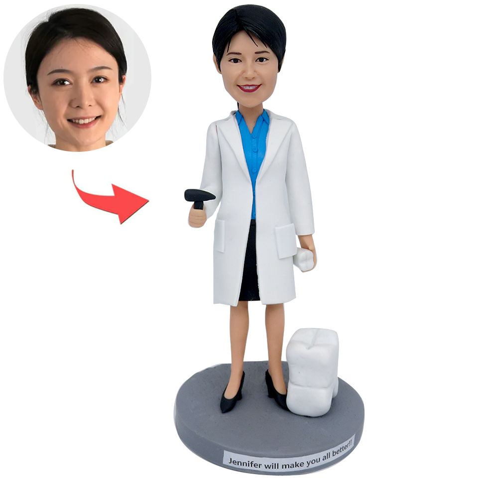 Personalized Female Dentisit Bobblehead Gift